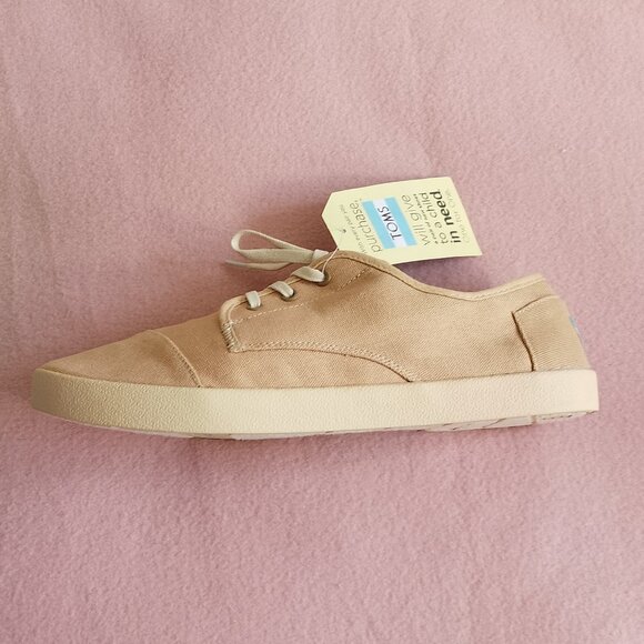 TOMS Paseo Canvas Lace-Up Shoes, Sesame, Size 14, NWT - Picture 6 of 11
